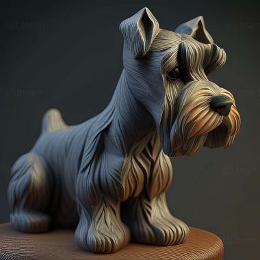 3D model Zwergschnauzer dog (STL)